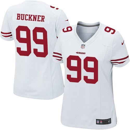 Nike 49ers #99 DeForest Buckner White Women's Stitched NFL Elite Jersey